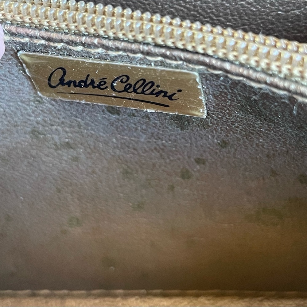Andre Cellini Vintage Mini metallic hardcover evening handbag gold shoulder bag - Picture 12 of 15